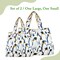 Wrapables Large & Small Foldable Tote Nylon Reusable Grocery Bags, Set of 2, King Penguin